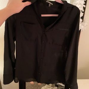 Express button down black